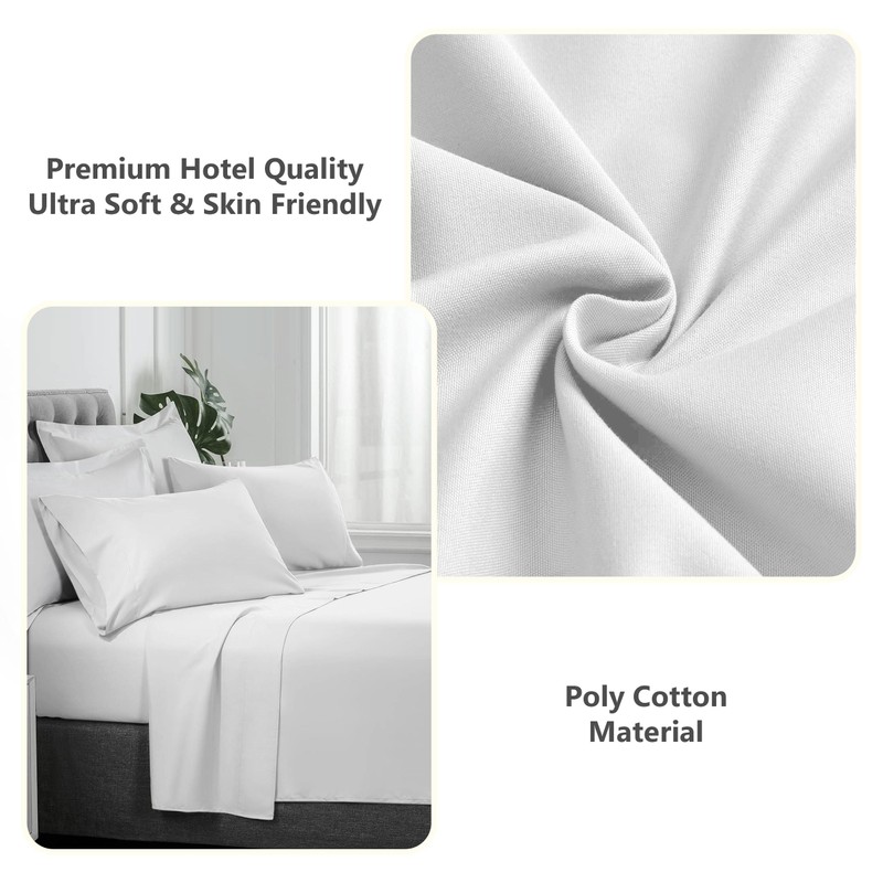 BQC Flat Sheet Breathable Bed Top Sheet - Super Soft