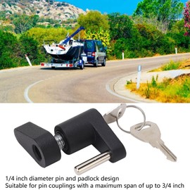Jadeshay Trailer Tongue Coupler Lock, Zinc Alloy Erosion Resistant Anti-Theft Padlock for RVs, Trucks and Toolboxes(Black)