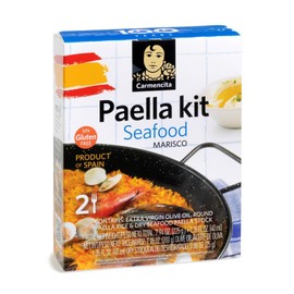 Carmencita. Seafood Paella Kit with Saffron. 255g (8.99oz). 2 servings.