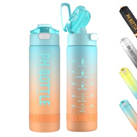 TITIROBA Trinkflasche 1L Auslaufsicherer Wasserflasche Sport flasche für Fahrrad Camping Fitness Outdoor Kinder Blau Orange