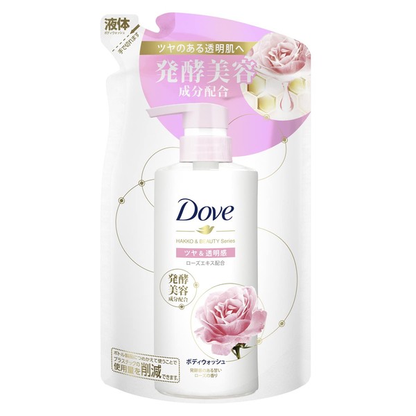 Dove Body Soap, Fermentation & Beauty Series, Shiny & Transparent, Body Wash, Refill, 12.0 oz (340 g)