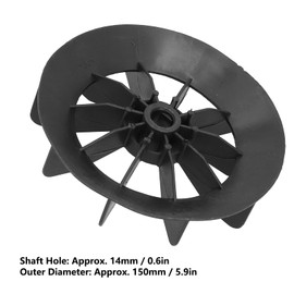 Kleiner Luftkompressor-Lüfterflügel 150-mm-Kunststoff-Luftkompressor-Lüfterflügel-Ersatz mit 14-mm-Wellenloch für Luftkompressor