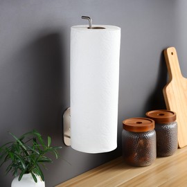 SUNTECH Paper Towel Holder Under Cabinet 2 Packs,12Inch Paper Towel Rack Wall Mount,Self Adhesive or Drilled Paper Towel Holder for Kitchen, Bathroom,Stainless Steel