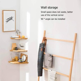 Garneck Home Wood Corner Shelf,Oak Floating Shelf Round End Wall Mounted Display Shelf Floating Speaker Nursey Monitor Shelf Bookshelf Wall Decor for Bathroom, Kitchen 18cm