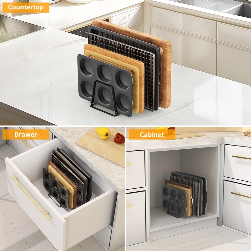 LAEMYFYRE Cutting Board Organizer Kitchen Organizer Rack for Cutting Board,