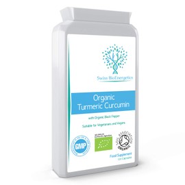 Organic Turmeric Curcumin 1000mg daily dose plus Organic Black Pepper - High Potency - 120 Veg Capsules - UK Manufactured Certified Organic, Non-GMO & Gluten Free - Suitable for Vegetarians and Vegans