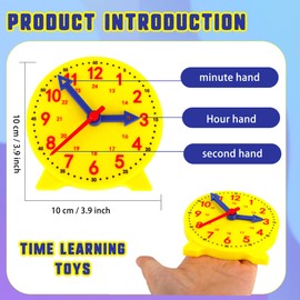Octaday 28 Pcs Teaching Clock Kit 4 inch to Tell Time Learning Mini Geared Clock for Kids Early Math Skills Teacher and Classroom Supplies