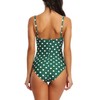 Womens Push Up Tummy Control One Piece Swimsuit/Bathing Suit(Green Polka