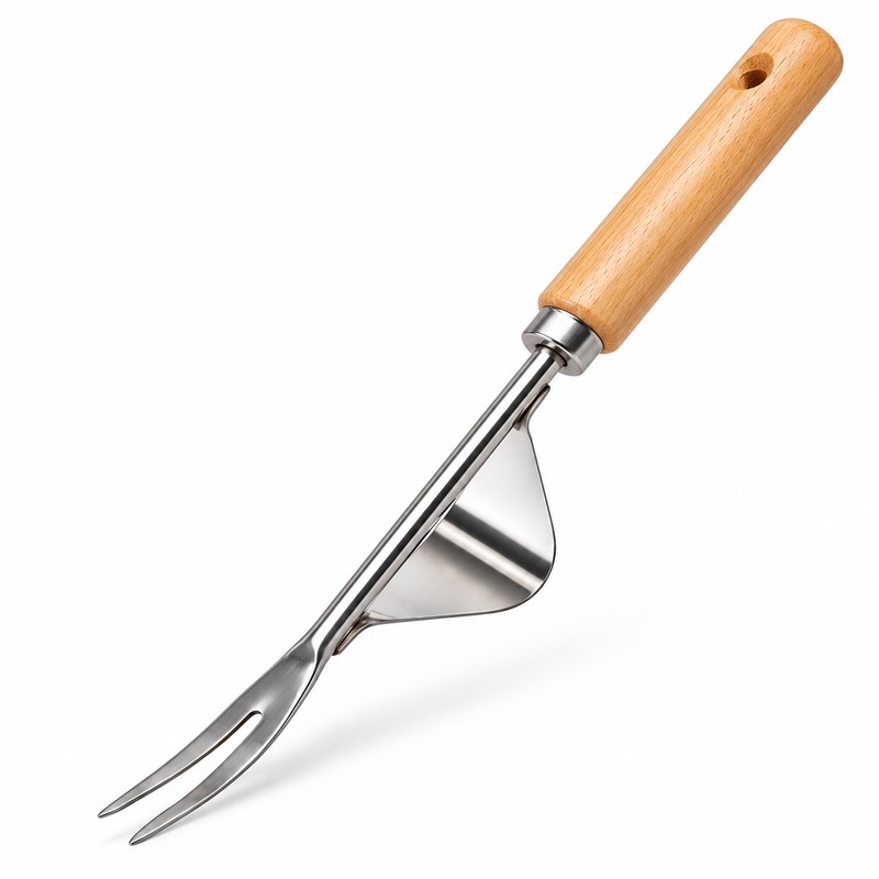 Wooden Handle Hand Weeder for Garden Weed Removal – Stainless