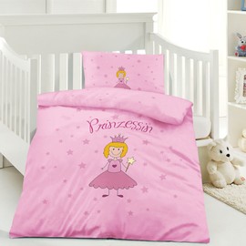 Wasserbett-Markenshop Children's Bed Linen, 100 x 135 cm + Pillow 40 x 60 cm, 100% Cotton with Various Motifs, Baby Bedding Set