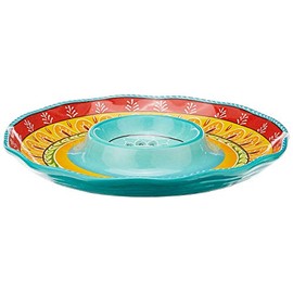 Certified International Valencia Chip & Dip 13.25",Red, Blue
