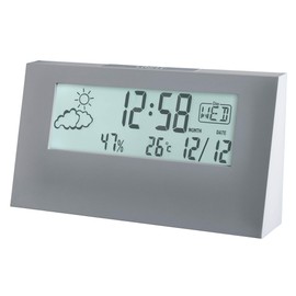 Acctim 15847 Vertex grey alarm clock with indoor temperature