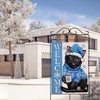 Artofy Welcome Winter Black Cat Large Decorative House Flag, Christmas