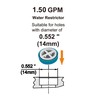 YOO.MEE 1.5 GPM Water Flow restrictor Combo Set, Water Saving