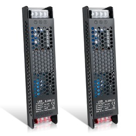 24V 8.5A 200W Power Supply, 100-250V AC to 24V DC Converter, LED Driver, Low Voltage Transformer, Switching Adapter for Strip Light, Lamp, Radio, Project Specific Power Supply, 2Pack