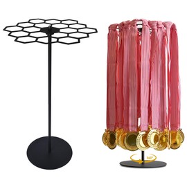 Rotatable Medal Hangers Display, Tabletop Medal Holder Rack Over 45+ Medals Capacity, Ideal for Sports Marathon Races Runners, Cheer, Gymnastics, Soccer, Softball - Easy Hanging Metal
