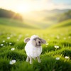 White Hand Woven Cute Felt Sheep Figurine, Home Living Room