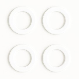 4 pcs 1" Silicone Flat Washers – White Sealing Gaskets & Wave Lock O-Rings for Bellows, Hose Fittings, Leak-Proof Plumbing