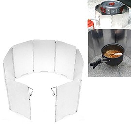 【The Best Deal】 OriGlam Foldable Outdoor Camp Stove Windscreen Windshield for Cooker Gas Stove Ultra-Light Outdoor Camping Stove 9 Plates