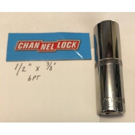 CHANNELLOCK  1/2" x 3/8" DR     SAE DEEP SOCKET  6 Point Free USA Shipping