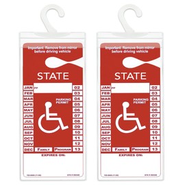 Stromguard Handicap Parking Placard Holder, Transparent Disabled Disability Parking Permit Placard Protector Holder Cover with Large Hanger Handicapped Accessories (2 Pack)