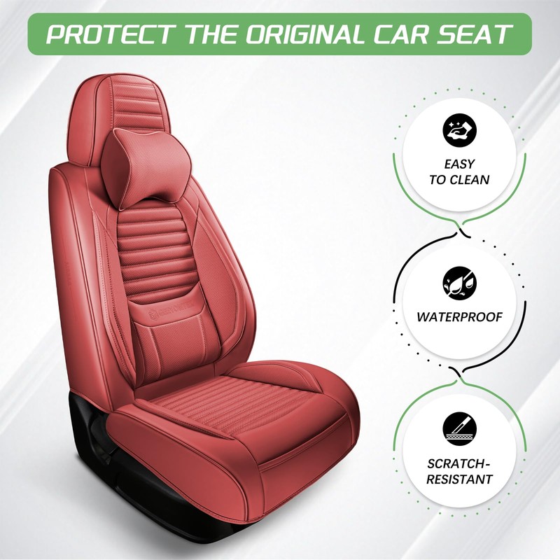 GEEYONTEK Car Seat Cover Front Set, Front and Rear 2