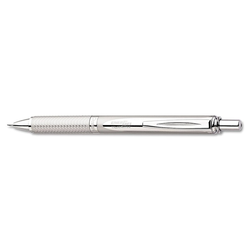 Pentel BL407A EnerGel Alloy RT Retractable Liquid Gel Pen.7mm, Chrome