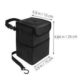 Alipis Foldable Car Trash Can with Lid Portable Automotive Garbage Bin Space Saving Design for SUV and Truck for Organizing Trash and Essentials