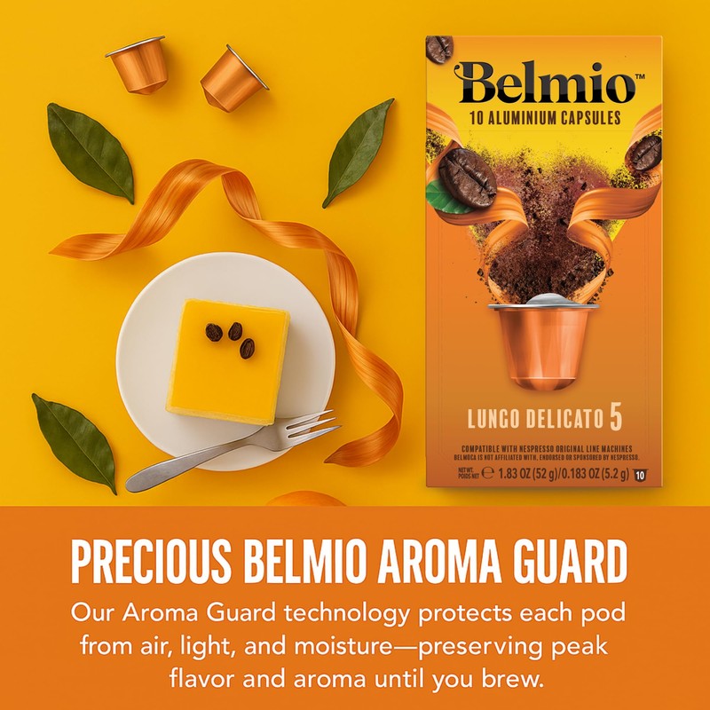 Belmio Lungo Delicato Espresso Coffee Pods – Light Roast –