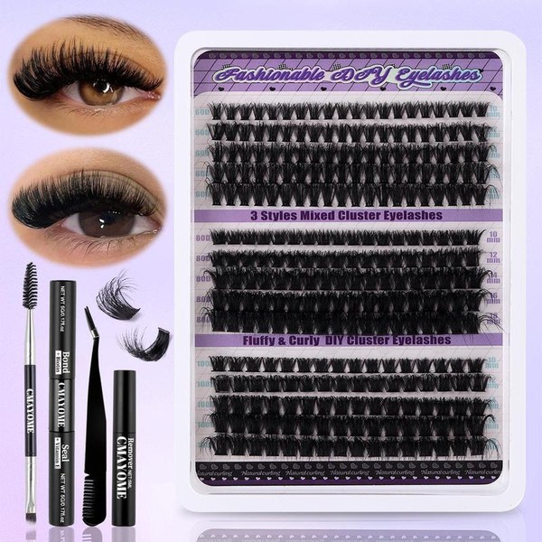 Segmented False Eyelashes Extension Kit, 270pcs/box Curling Eye Lash with