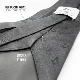 Masonic Black Polyester Tie