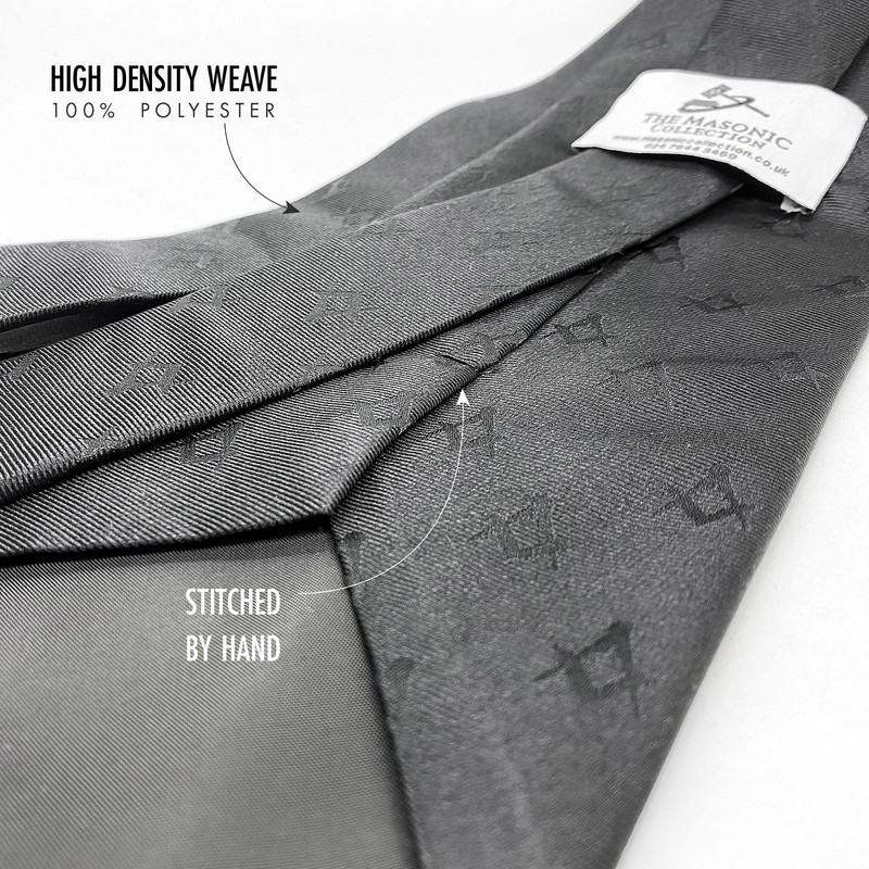 Masonic Black Polyester Tie