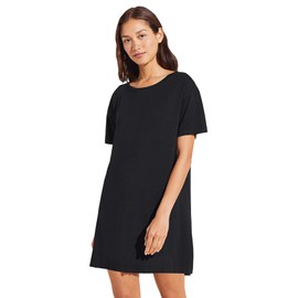 Eberjey Women's Gisele Everyday Short Sleeve Sleepshirt, Black, Medium