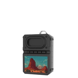 Rupt Nature Edition Soundo 3W Pocket Sized Portable Speaker with Built-In Subwoofer and Carry Strap. Attach to Backpacks, Golf Carts, Bags, and Bicycles - Color: Grey