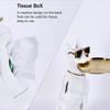 Resin Dog Side Table With Tray, Butler Statue Tissue Box,