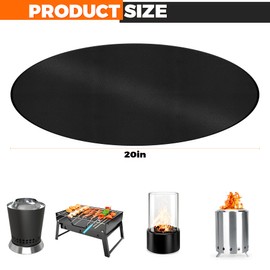 20-Zoll-Tisch-Feuerstellenmatte,leicht zu reinigende kleine Grillmatte für Grillen, wiederverwendbare wasserdichte Unterlage, dreilagige feuerfeste und hitzebeständige Grillmatte für Tisch-Feuerstelle