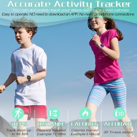 Focwony LED Digital Waterproof Pedometer Watch, Non-bluetooth Fitness Tracker, Step Counter, Distance, Vibrating alarm clock, Stopwatch, Great Gift for for Kids Childrens Teens Girls Boys (Green)