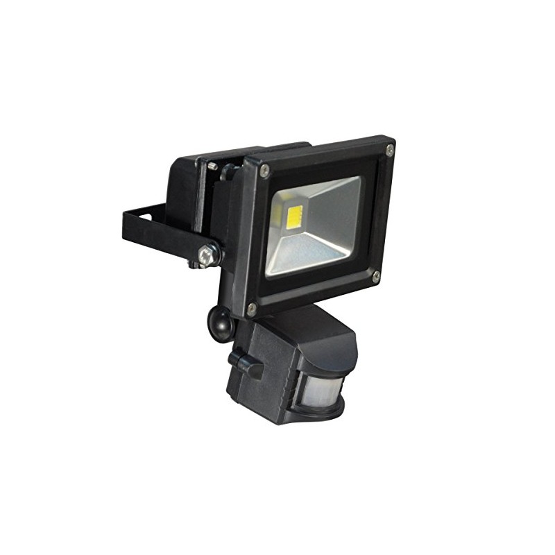 Pik-a-Pak 10W LED IP65 Waterproof Flood Light with PIR Black,