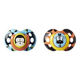 Tommee Tippee Closer To Nature - Chupete De Bebé Estilo Divertido, Baby Pacifiers Unisex, Multicolor, 18-36 Meses Paquete De 2