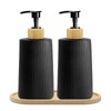 2 Pack Glass Small Soap Dispenser with Tray for Bathroom