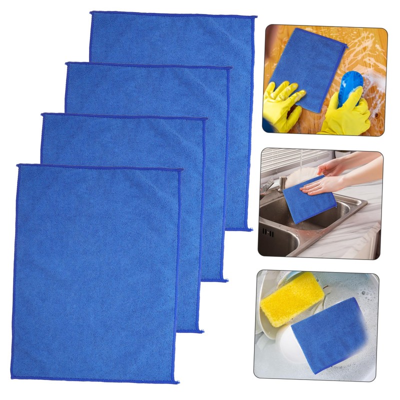 BIUDECO 4pcs Microfiber Dish Towels Set Dish Rags Tableware Cleaning