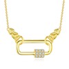 KZX 18K Gold Plated Carabiner Chain Necklace for Women 925