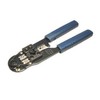 RJ-45 hand crimp tool for 8P8C use, crimps, strips and cuts - Modular plug, crimp, strip and cutting tool - Strips flat and round cable