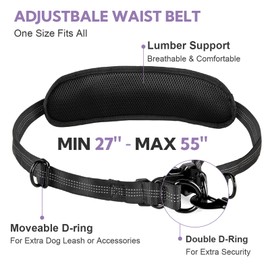 Yicostar Hands Free Dog Leash with Pouch, Double Leash for Two Dogs, Retractable Bungee with Double Padded Handles, Dog Waist Leash for Dog Walking, Running Leash for Dogs, Dog Walking Accessories