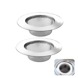 Pack of 2 Drain Strainers, Stainless Steel, 7.5 cm Drain Strainer, Hair Strainer, Shower Sink Filter Strainer, Sink Strainer, Sink Strainer, for Shower, Bathtub, Kitchen