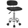 HMTOT Square Rolling Stools with Backrest Height Adjustable Swivel Stool