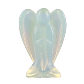 Cristal de Energía Ángel de la Guarda Reiki Chakra Piedra Curación Estatuilla Mini Decoración Hogar Escritorio Alas Ángel Opal