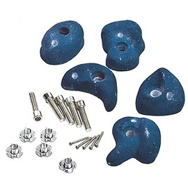 Climbing Wall Holds Pack of 10 High Grip Poly Resin Climbing Stones (Blue, 5 Pack)
