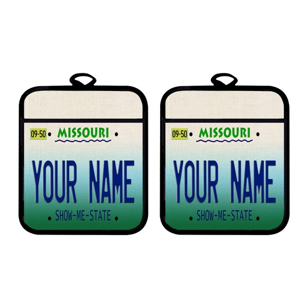 Bleu Reign Oven Mitt and Potholder Set Personalized Custom Name