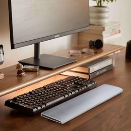 Aluminum TKL Keyboard Wrist Rest, Ergonomic Aluminum Mechanical Keyboard Wrist Pad, Hard Palm Rest for Comfortable Typing (14.2in, Silver)